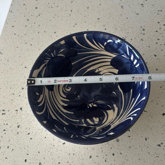 Talavera Set of Two Blue and White Ceramic Bowls Hand-Painted Made in Mexico New - Picture 7 of 8